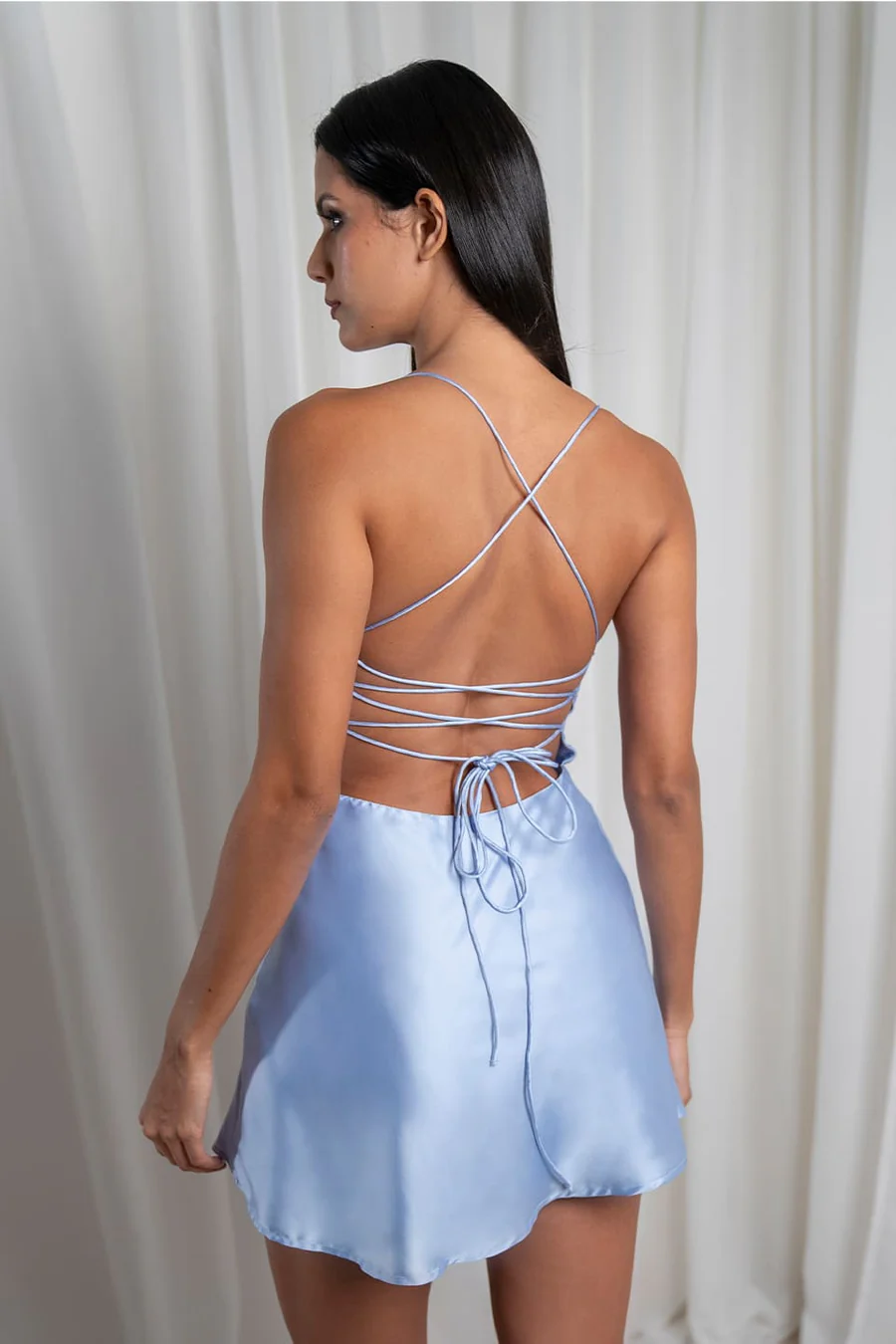 Slip Mini Dress Blue